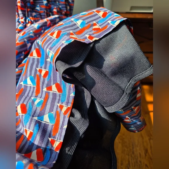 41 Hawthorn Sailboat Print Dress, Size Large - Picture 5 of 6